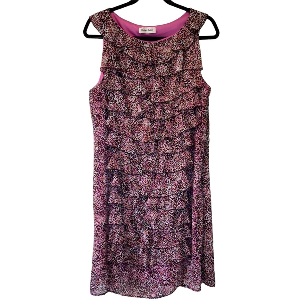 SHELBY & PALMER ~ Ruffle Front Confetti Print Dress ~ Size 8